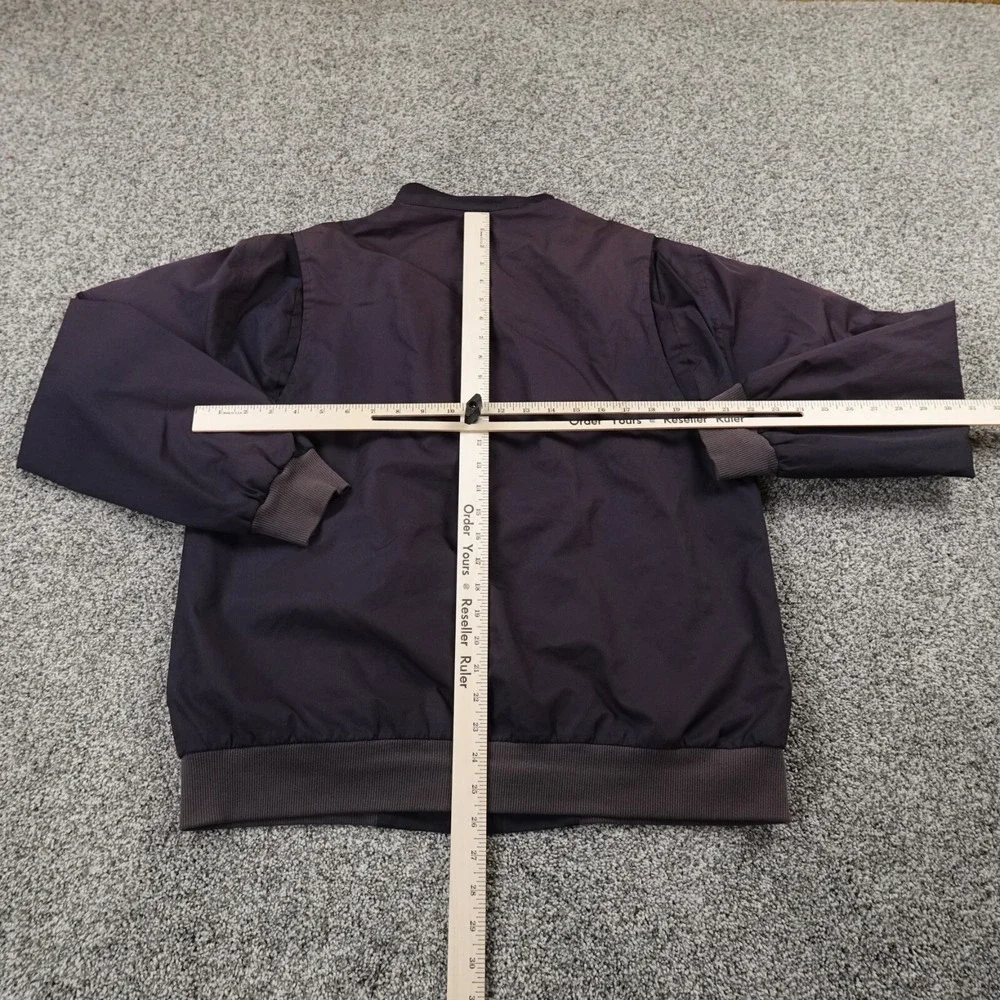 Orvis Jacket Mens M Black Chin Strap Windbreaker Bomber‎ Zip Coat Grunge Faded